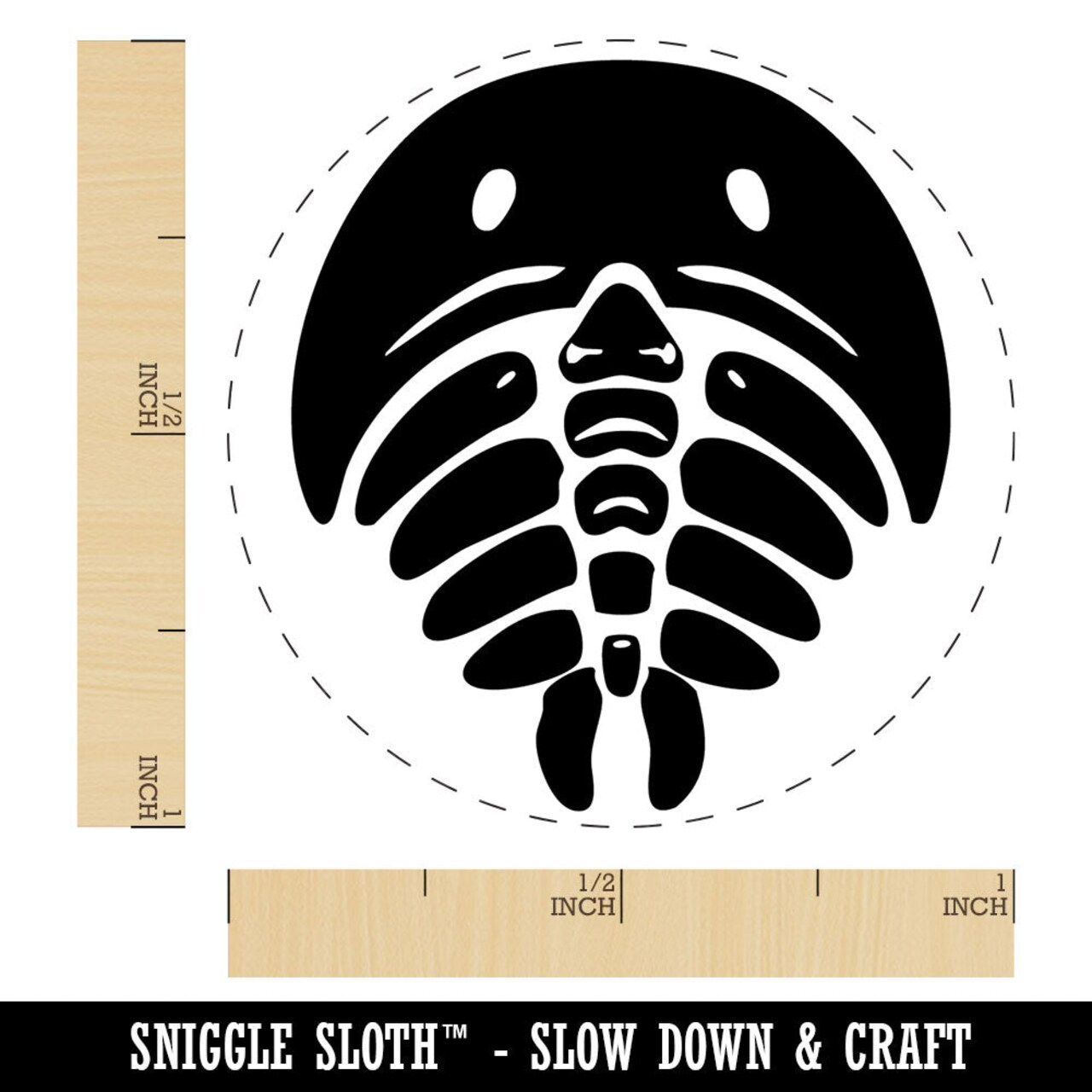 Trilobite Fossil Bones Dinosaur Self-Inking Rubber Stamp for Stamping Ink Stamper Crafting Planners